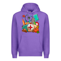 Purple nurse  and fall Premium Hoodie - AdoDesignShop