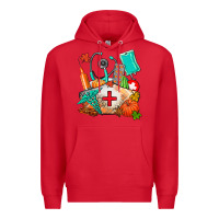 Red nurse  and fall Premium Hoodie - AdoDesignShop