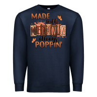 Navy Made with melanin always poppin' Premium Sweatshirt - RanaPortraitStore
