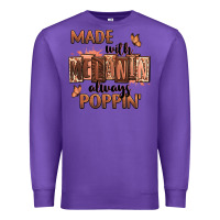 Purple Made with melanin always poppin' Premium Sweatshirt - RanaPortraitStore
