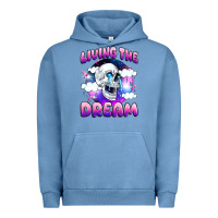 Pigment Pebble Blue living the dream Urban Hoodie - JahusDesignShop