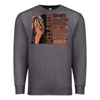 Charcoal Heather Melanin many shades of brown afro woman Premium Sweatshirt - RanaPortraitStore