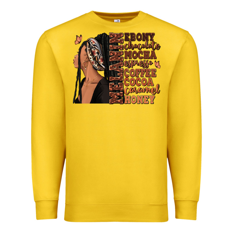 Melanin Many Shades Of Brown Afro Woman Premium Sweatshirt by RanaPortraitStore | Teevron