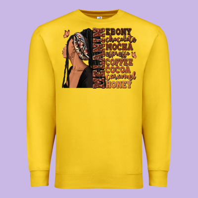 Premium Sweatshirt Melanin many shades of brown afro woman