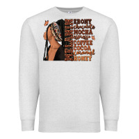Oatmeal Heather Melanin many shades of brown afro woman Premium Sweatshirt - RanaPortraitStore