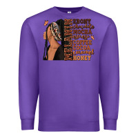 Purple Melanin many shades of brown afro woman Premium Sweatshirt - RanaPortraitStore