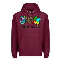 Burgundy accept love understand Premium Hoodie - CowhideDigitalArt