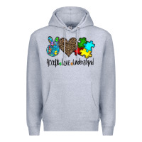 Heather Grey accept love understand Premium Hoodie - CowhideDigitalArt