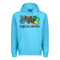 Ocean Blue accept love understand Premium Hoodie - CowhideDigitalArt