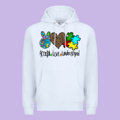Accept Love Understand Premium Hoodie Designed By Cowhidedigitalart