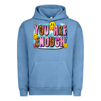 Pigment Pebble Blue you are enough Urban Hoodie - JahusDesignShop
