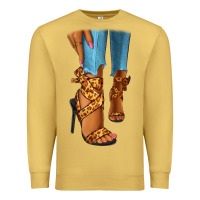 Antique Gold Leopard heels black fashion girl Premium Sweatshirt - RanaPortraitStore
