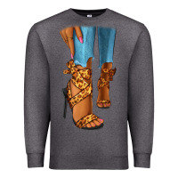 Charcoal Heather Leopard heels black fashion girl Premium Sweatshirt - RanaPortraitStore