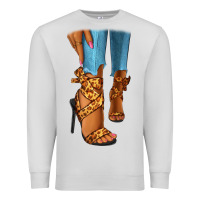 Dove Grey Leopard heels black fashion girl Premium Sweatshirt - RanaPortraitStore