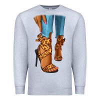 Heather Grey Leopard heels black fashion girl Premium Sweatshirt - RanaPortraitStore