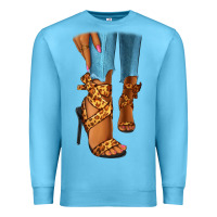 Ocean Blue Leopard heels black fashion girl Premium Sweatshirt - RanaPortraitStore