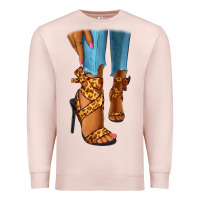 Pale Pink Leopard heels black fashion girl Premium Sweatshirt - RanaPortraitStore