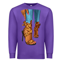 Purple Leopard heels black fashion girl Premium Sweatshirt - RanaPortraitStore