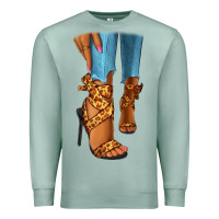 Seafoam Leopard heels black fashion girl Premium Sweatshirt - RanaPortraitStore