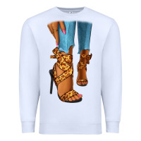 White Leopard heels black fashion girl Premium Sweatshirt - RanaPortraitStore
