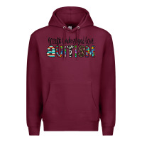 Burgundy accept. understand love autism Premium Hoodie - CowhideDigitalArt