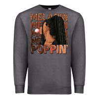 Charcoal Heather Melanin poppin' afro woman Premium Sweatshirt - RanaPortraitStore