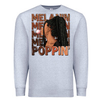 Heather Grey Melanin poppin' afro woman Premium Sweatshirt - RanaPortraitStore