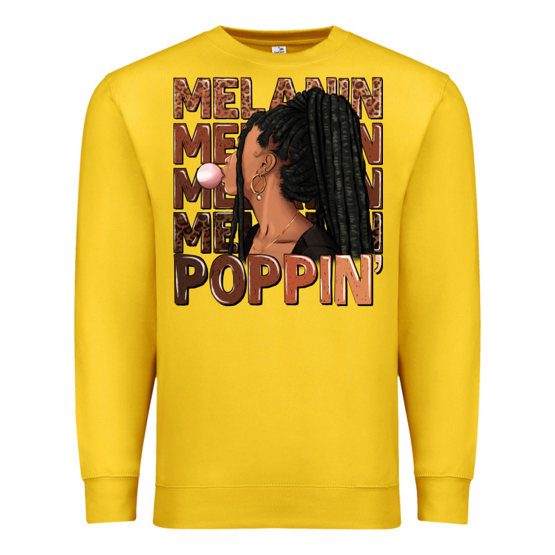 Melanin Poppin' Afro Woman Premium Sweatshirt by RanaPortraitStore | Teevron