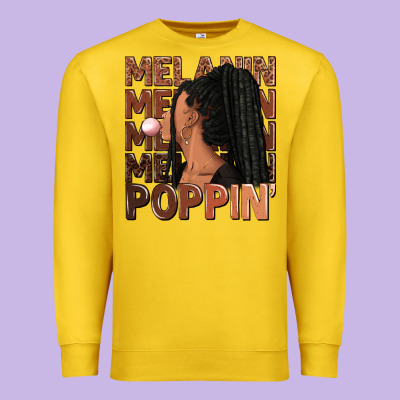 Premium Sweatshirt Melanin poppin' afro woman