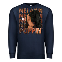 Navy Melanin poppin' afro woman Premium Sweatshirt - RanaPortraitStore