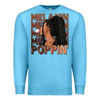 Ocean Blue Melanin poppin' afro woman Premium Sweatshirt - RanaPortraitStore