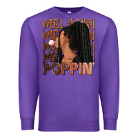 Purple Melanin poppin' afro woman Premium Sweatshirt - RanaPortraitStore