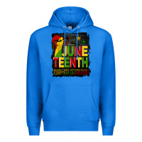 True Royal juneteenth fist free ish since 1865 with background Premium Hoodie - HRA Design Shop