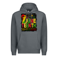 Rock juneteenth fist free ish since 1865 with background Premium Hoodie - HRA Design Shop