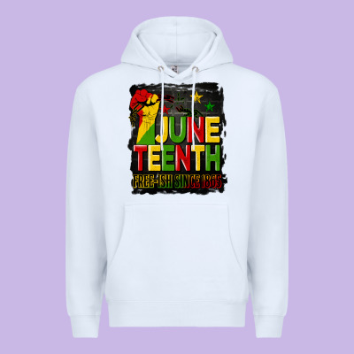 Juneteenth Fist Free Ish Since 1865 With Background Premium Hoodie Designed By Hra Design Shop