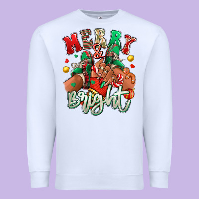 Premium Sweatshirt Merry and bright black girl sneakers