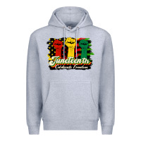 Heather Grey juneteenth celebrate freedom Premium Hoodie - HRA Design Shop
