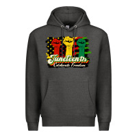 Charcoal Heather juneteenth celebrate freedom Premium Hoodie - HRA Design Shop