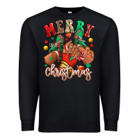 Black Merry Christmas black girl sneakers Premium Sweatshirt - RanaPortraitStore