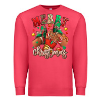 Cardinal Merry Christmas black girl sneakers Premium Sweatshirt - RanaPortraitStore