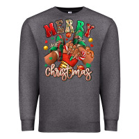 Charcoal Heather Merry Christmas black girl sneakers Premium Sweatshirt - RanaPortraitStore