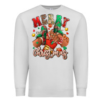Dove Grey Merry Christmas black girl sneakers Premium Sweatshirt - RanaPortraitStore