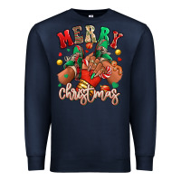 Navy Merry Christmas black girl sneakers Premium Sweatshirt - RanaPortraitStore