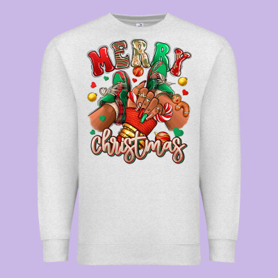 Premium Sweatshirt Merry Christmas black girl sneakers