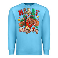 Ocean Blue Merry Christmas black girl sneakers Premium Sweatshirt - RanaPortraitStore