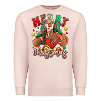 Pale Pink Merry Christmas black girl sneakers Premium Sweatshirt - RanaPortraitStore