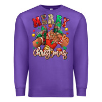 Purple Merry Christmas black girl sneakers Premium Sweatshirt - RanaPortraitStore