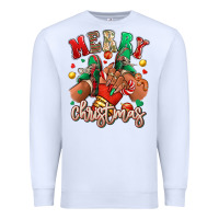 White Merry Christmas black girl sneakers Premium Sweatshirt - RanaPortraitStore