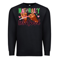 Black Naturally unbothered afro nails Premium Sweatshirt - RanaPortraitStore
