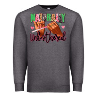 Charcoal Heather Naturally unbothered afro nails Premium Sweatshirt - RanaPortraitStore